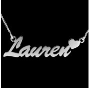 Personalised Sterling Silver 'Carrie' Heart Style Name Necklace